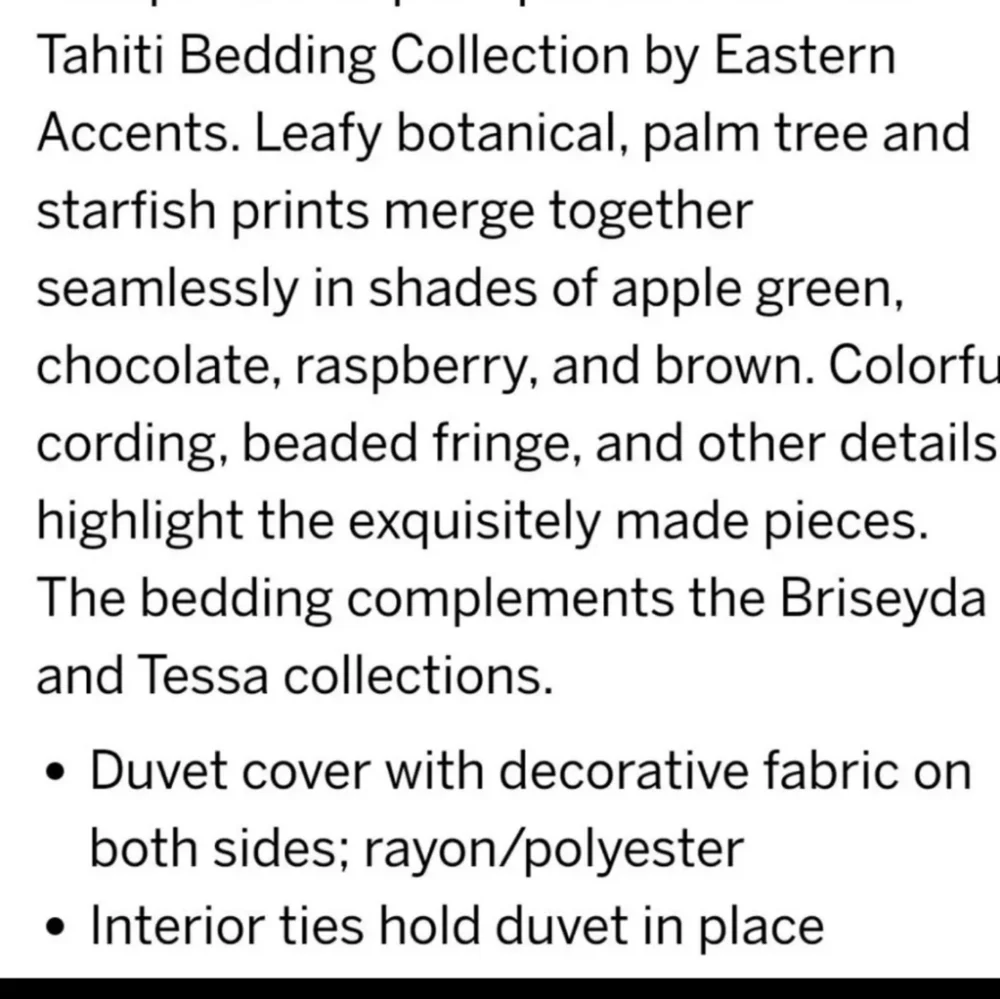 Eastern Accents tropical palm duvet cover twin Tahiti